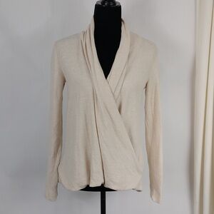 Anthropologie Pure + Good Cloud Fleece Wrap Top